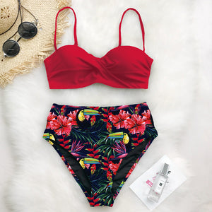 Printed bikini swimsuit