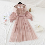 Lantern Sleeve High Waist Two-Piece Fairy Dress