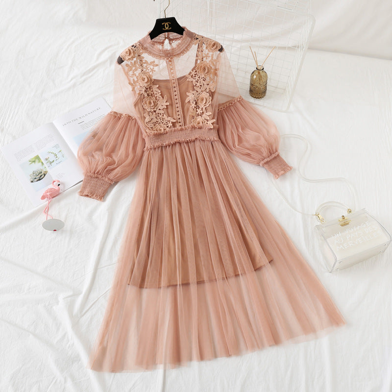 Lantern Sleeve High Waist Two-Piece Fairy Dress