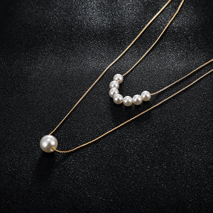 European and American Necklaces Fashion Jewelry Double Pearl Necklace