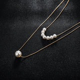 European and American Necklaces Fashion Jewelry Double Pearl Necklace