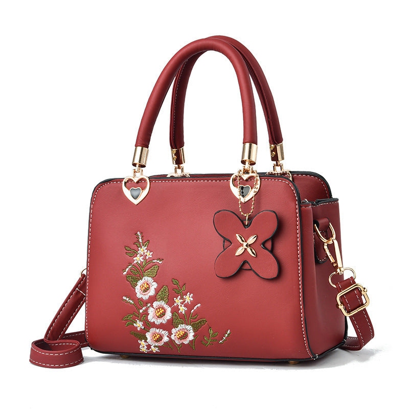 European American Fashion Floral Print Decorative Women's Shoulder Crossbody Handbag