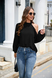 Off-the-shoulder Long Sleeve Crew Neck T-shirt Top Women