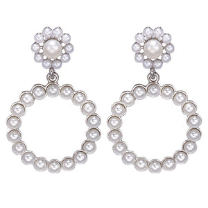 Pearl circle earrings