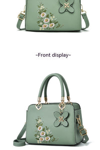 European American Fashion Floral Print Decorative Women's Shoulder Crossbody Handbag