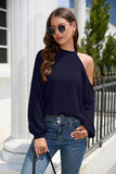 Off-the-shoulder Long Sleeve Crew Neck T-shirt Top Women