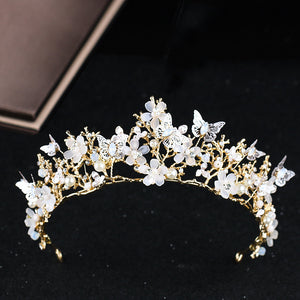 Handmade Butterfly Crystal Crown Hair Band