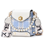 Fashion Women'S Crossbody Bag Girl'S Cute Princess Wallet Classic Shoulder Bag Summer Pearl Chain Phone Bag