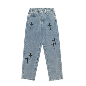 Spring And Autumn Fashion Casual Men's Nine Point Jeans