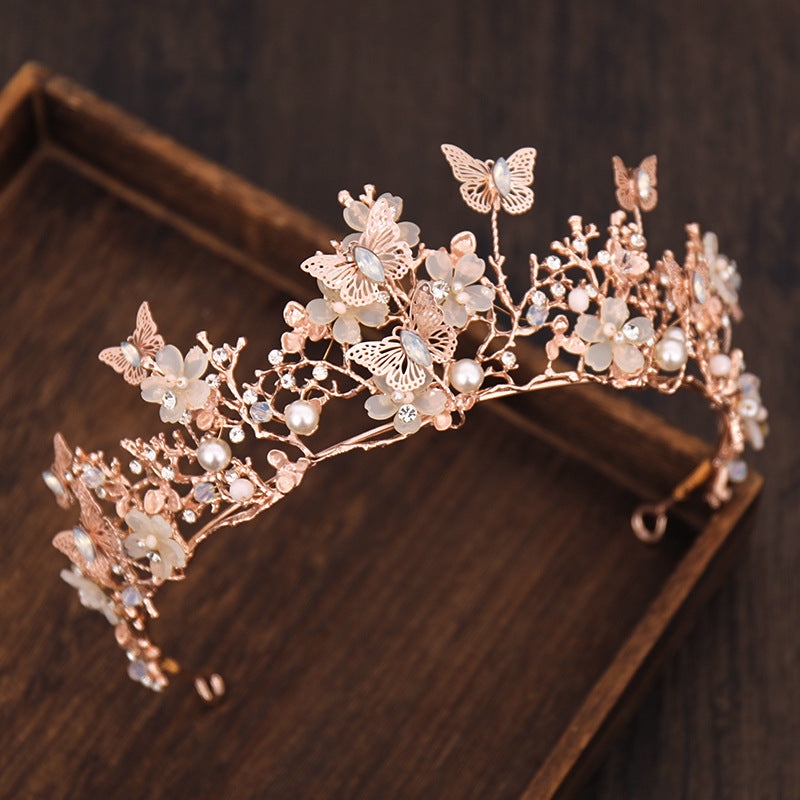 Handmade Butterfly Crystal Crown Hair Band