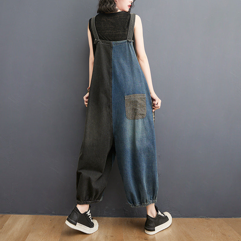 Women's Loose High Waist Plus Size Denim Overalls