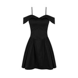 Foreign Trade Fashion Women's Wear New Off-shoulder Hot Girl Little Black Dress