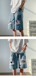 Ripped Denim Men's Fashion Brand Summer Outer Wear Loose Shorts