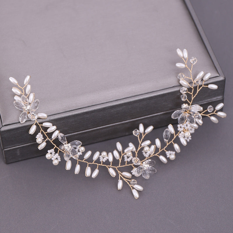 Women's Handmade Pearl Crystal Soft Chain Headband