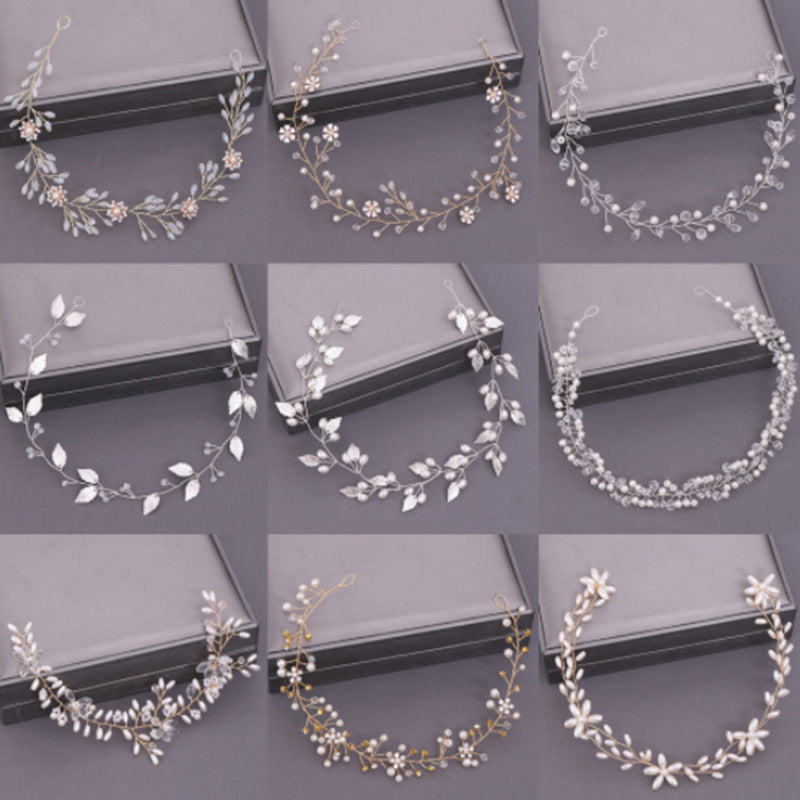 Women's Handmade Pearl Crystal Soft Chain Headband