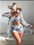 Women's Fashion Printed Boxer Underwear Long Sleeve Blouse Suit