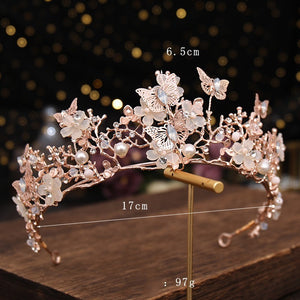 Handmade Butterfly Crystal Crown Hair Band