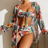 Women's Long Blouse Split Bikini Plus Size Suit