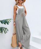 Women's Clothes Hot-selling Solid Color Casual Suspender Trousers Overall