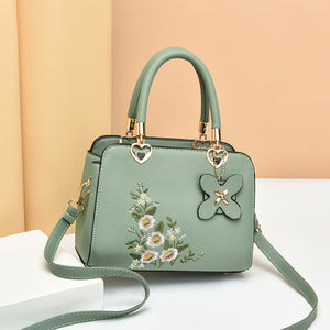 European American Fashion Floral Print Decorative Women's Shoulder Crossbody Handbag