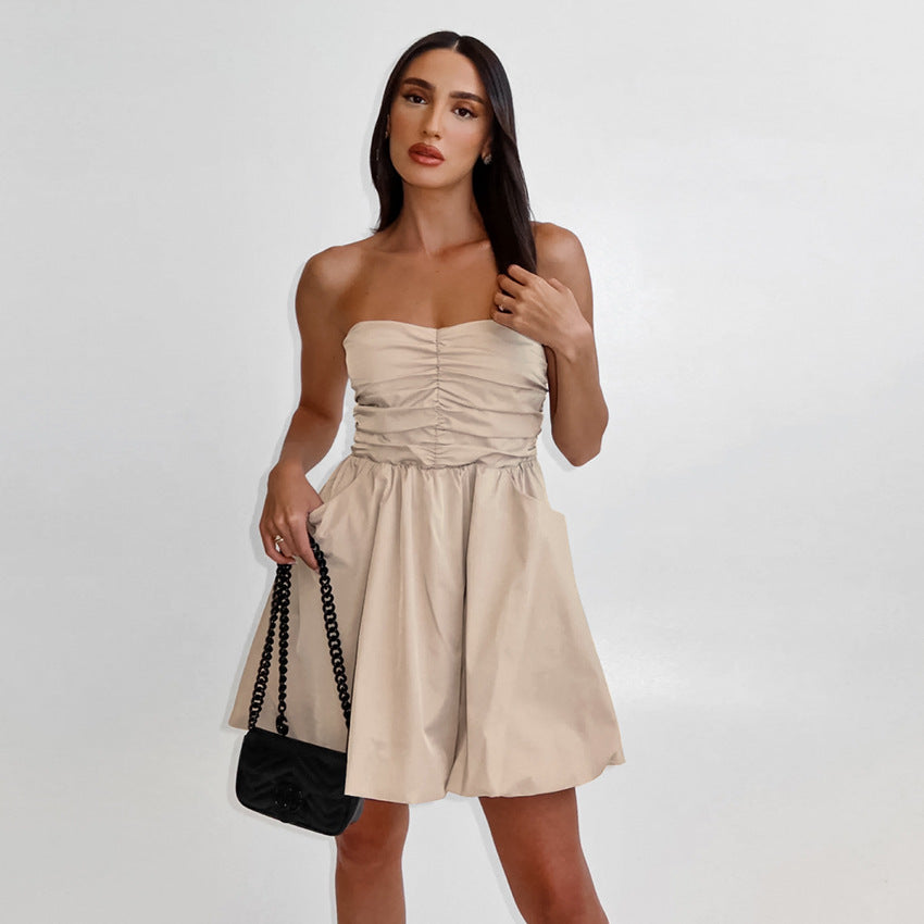 Tube Top Dress Female Fashion Waist-controlled