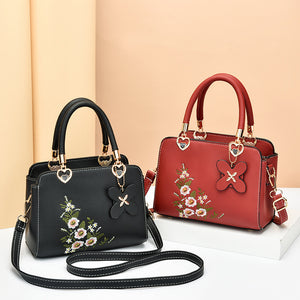 European American Fashion Floral Print Decorative Women's Shoulder Crossbody Handbag