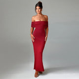 Socialite Style Elegant Sexy Backless Off-shoulder Dress Women