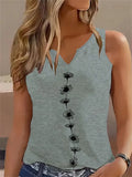 Floral Print Tank Top, Casual Notch Neck Summer Sleeveless Top, Women's Clothing