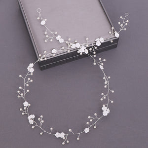 Women's Handmade Pearl Crystal Soft Chain Headband