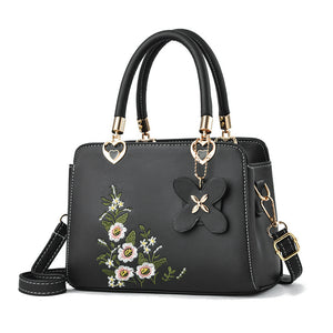 European American Fashion Floral Print Decorative Women's Shoulder Crossbody Handbag